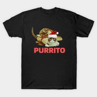 Funny Purrito Cat In Burrito Mexican Food T-Shirt